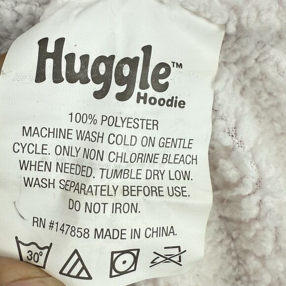 Huggle Hoodie Fleece Sherpa Wearable Blanket Buffalo Plaid One Size Fits All - Picture 8 of 14